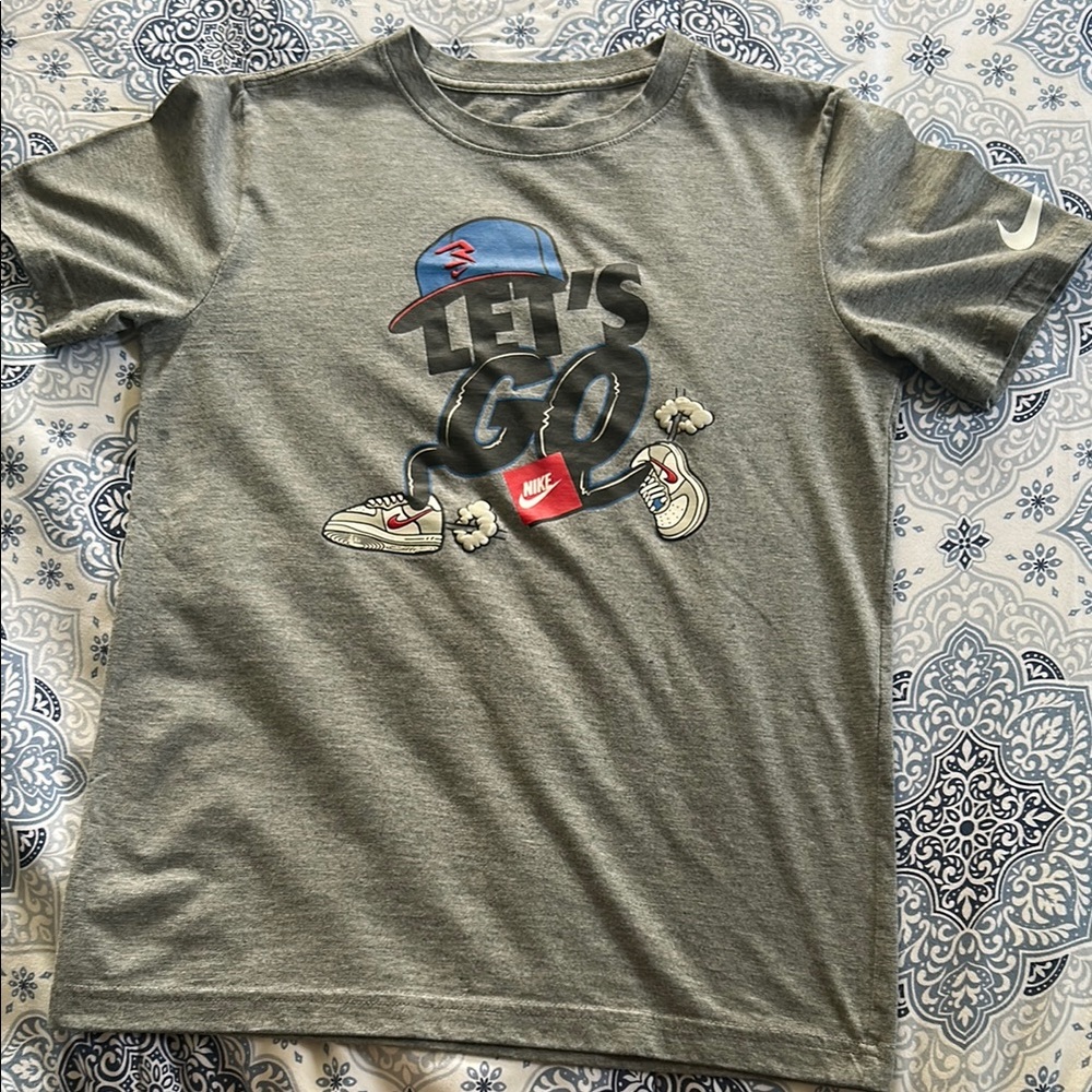 Nike Kids Gray 'Let's Go' Graphic Tee